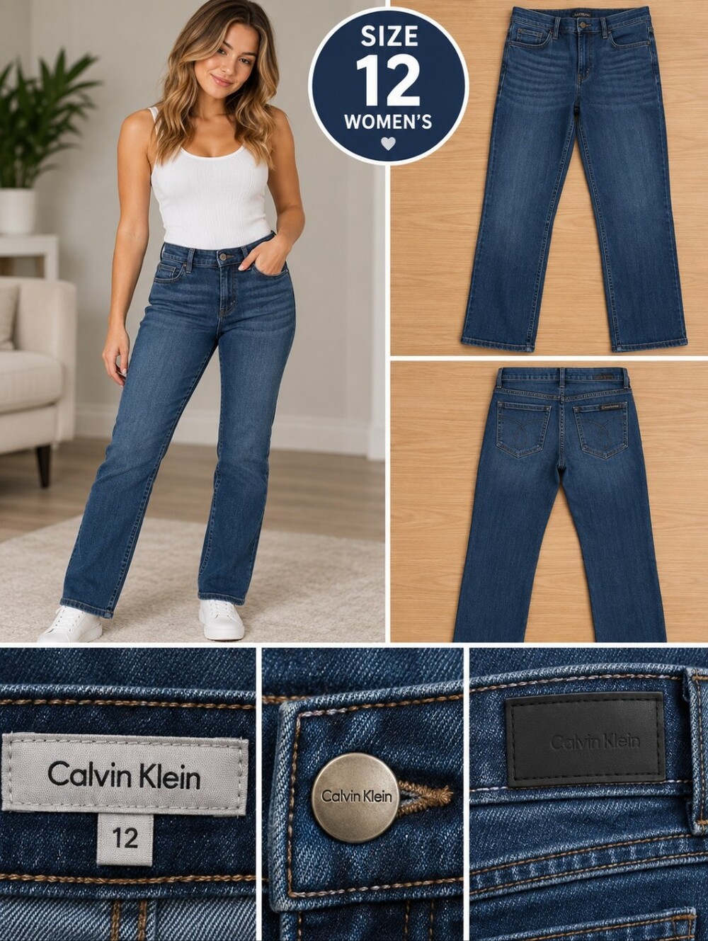 Calvin Klein Women's size 12 denim skinny jeans #32